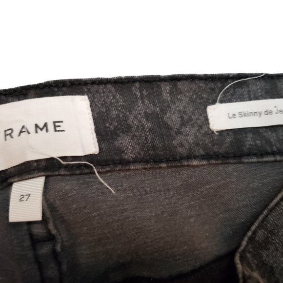 Frame Le Skinny De Jeanne Tonal Python 27 (Meas 27x29 9") Snake Print Jeans A14 - Picture 7 of 11